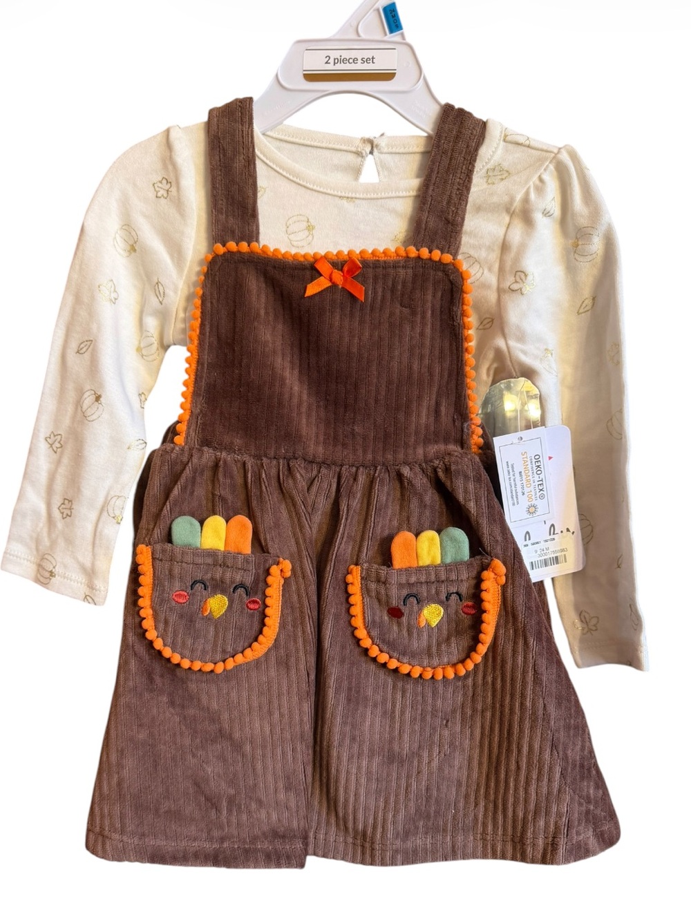 Rashti CorduroyTurkey Pocket Dress & Cream Top NWT Size 24 Months